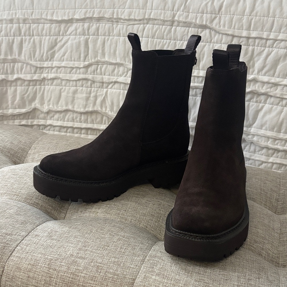 Women's Dark Brown Suede Chelsea Boots
